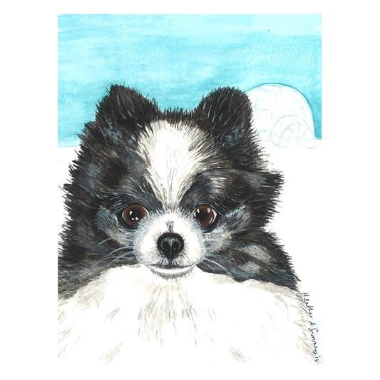 Picture of "Pomeranian Portrait" Wood Block Art Print
