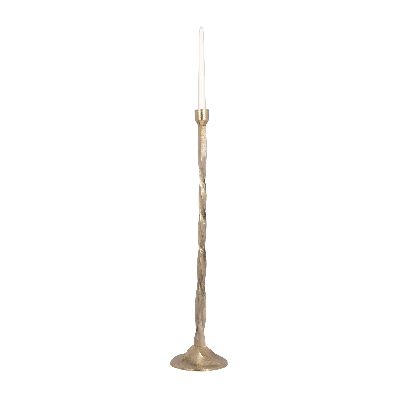 Picture of Twisted Gold Floor Taper Candle Holder, Medium