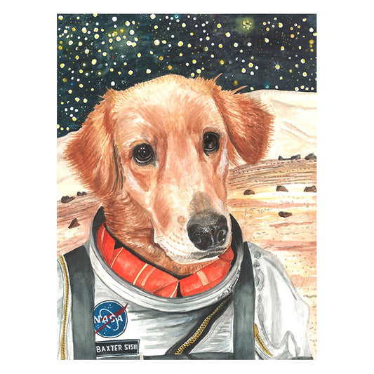 Picture of "Dog on Mars" Wood Block Art Print