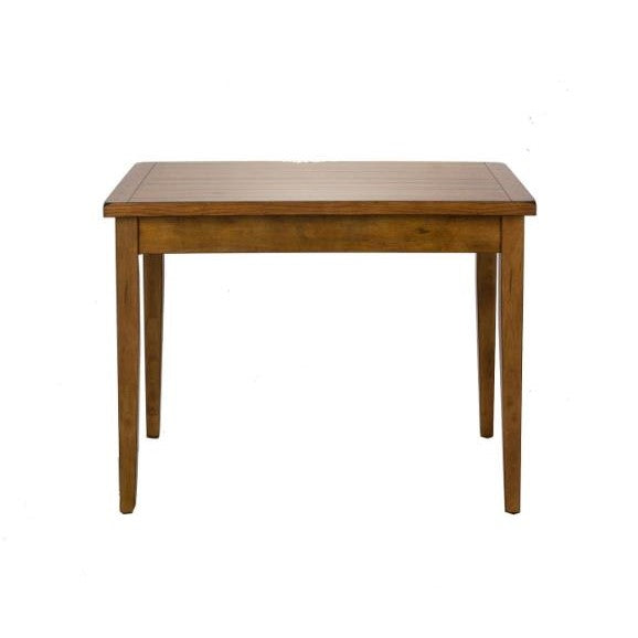 Wooden rectangular table with four legs.