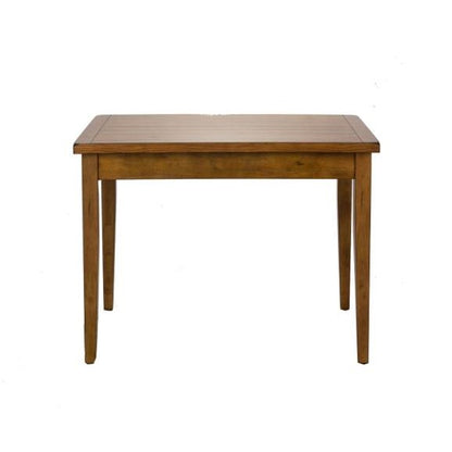Wooden rectangular table with four legs.