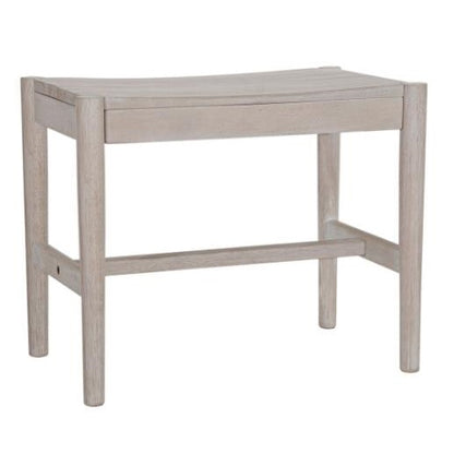 Wooden stool with a flat top and simple design.