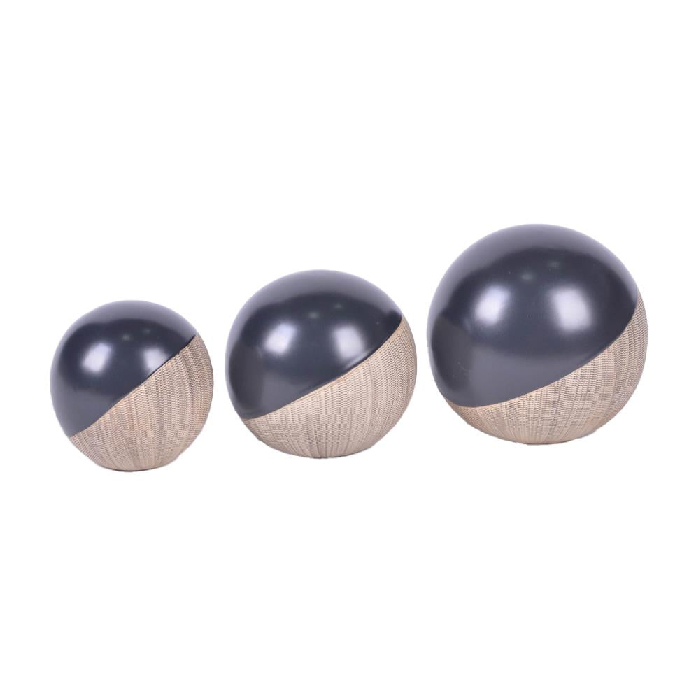 Picture of Creme and Black 5" Decor Orb