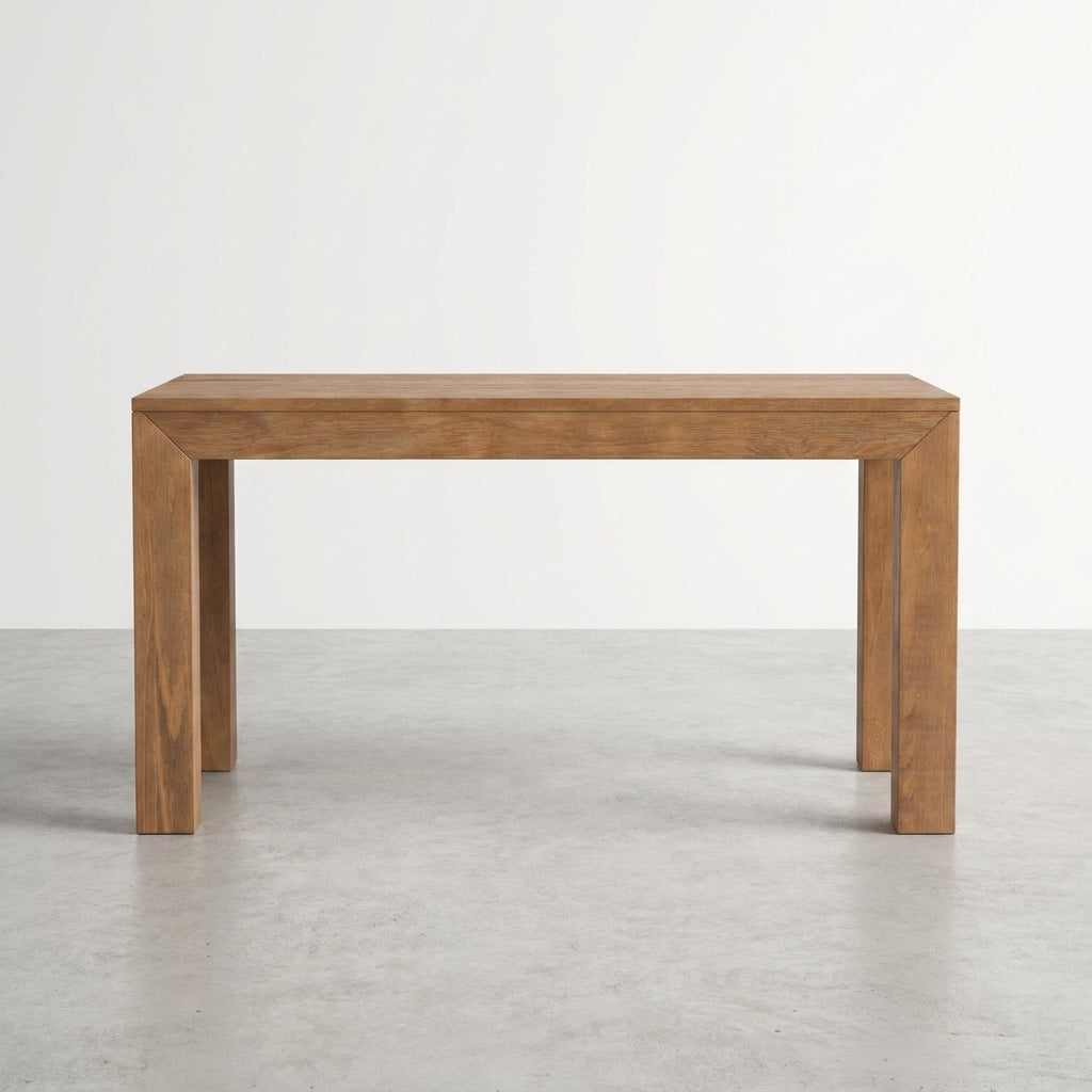 Simple wooden console table with a clean design.