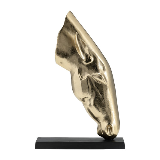 Picture of Horse Head Metal Sculpture, Gold