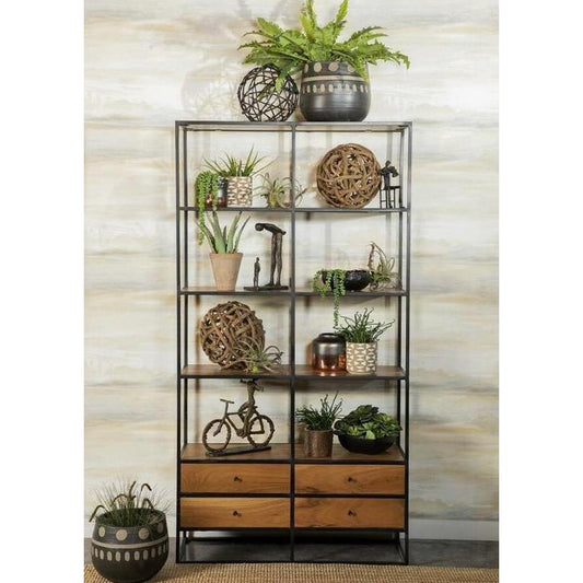 Picture of Slater 74" Bookcase Natural / Black Acacia