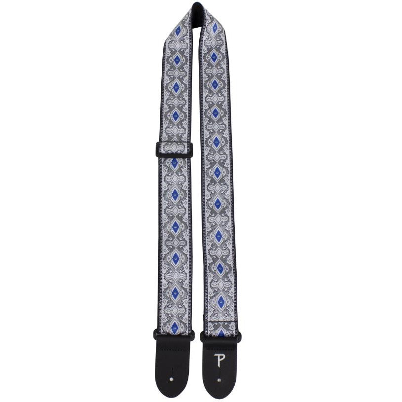 Picture of 2" Blue Pattern Jacquard Guitar Strap