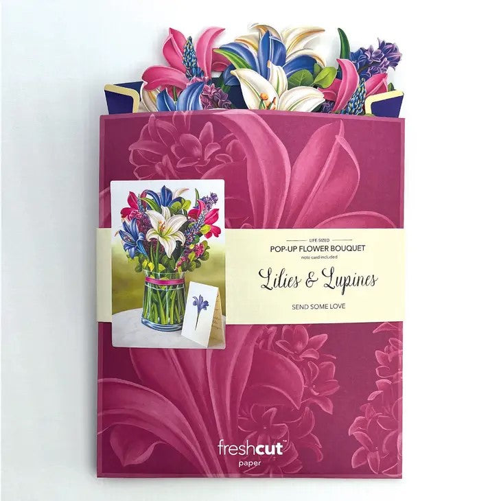 Picture of Lilies & Lupines Pop-Up Bouquet Greeting Card