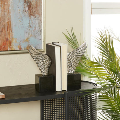 Picture of Silver Bird Wings Bookends