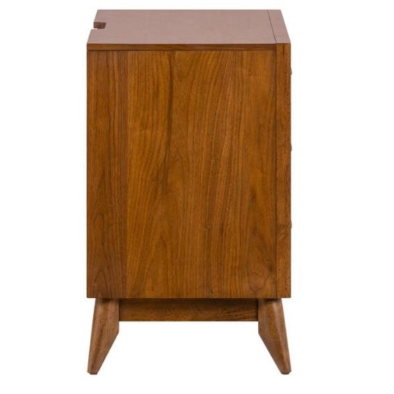 Wooden cabinet with sleek, minimalist design and tapered legs.