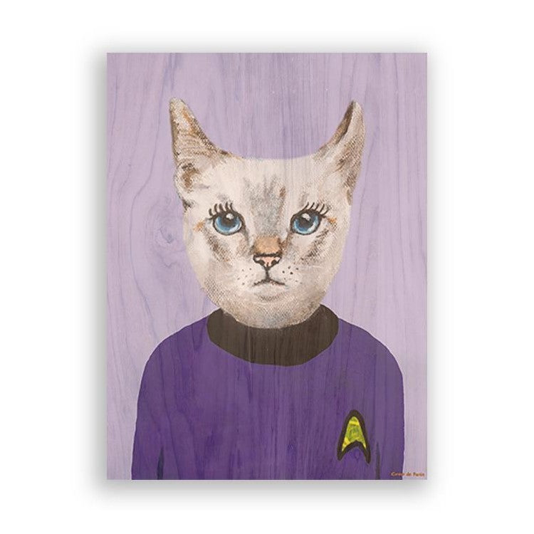 Picture of "Spock Cat" Wood Block Art Print