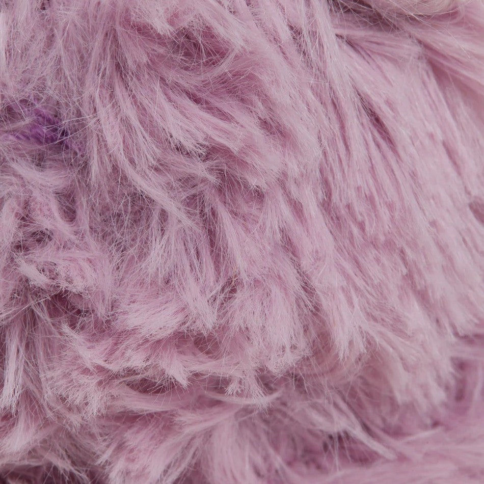 Close-up of soft, fluffy pink fur texture.