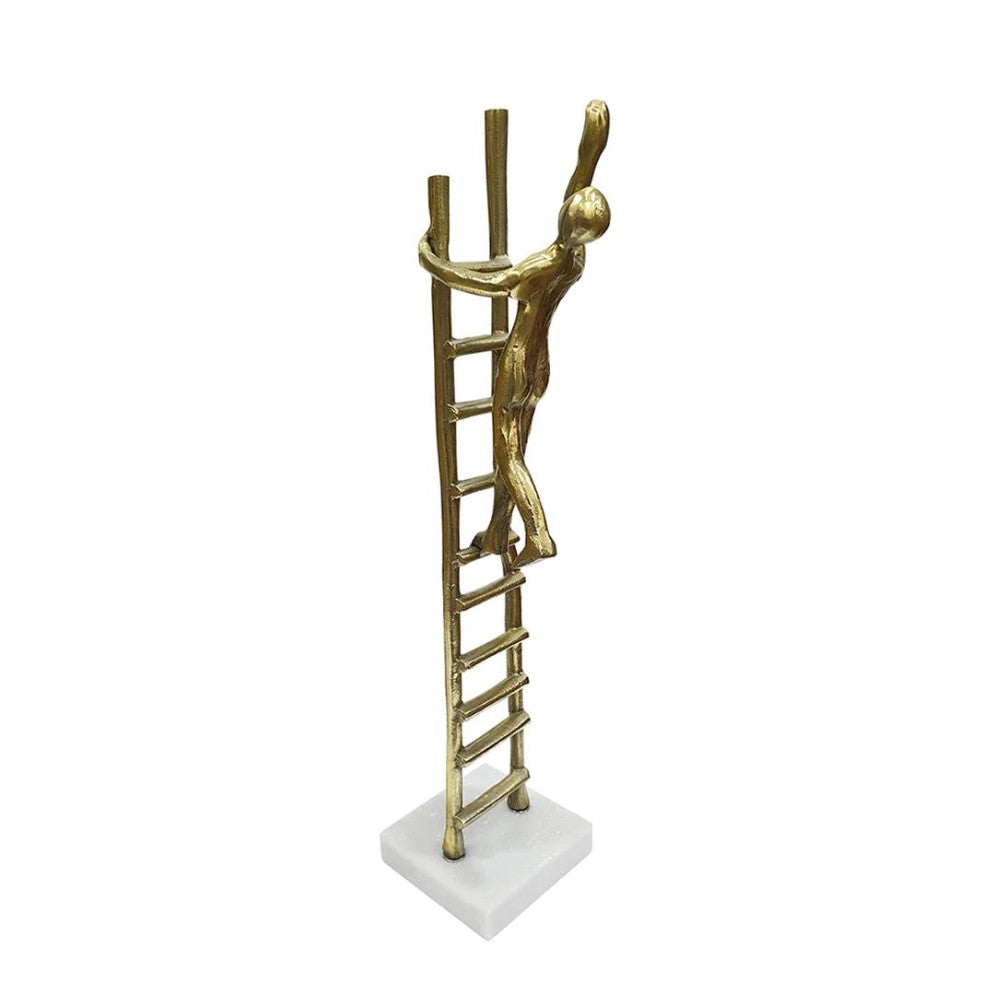 Picture of Climbing Figure on Ladder Sclupture Gold