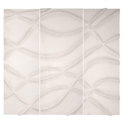 Textured panel with smooth, flowing, abstract curves and lines.