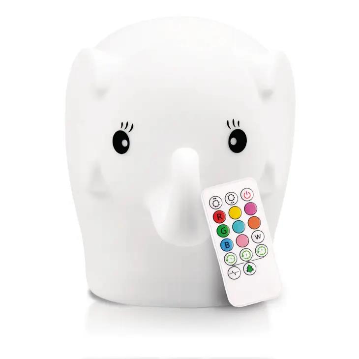 Cute elephant night light with remote control.