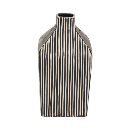 Picture of Black and White Pinstripe Vase, Small