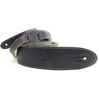 Picture of Italian Leather Black Guitar Strap