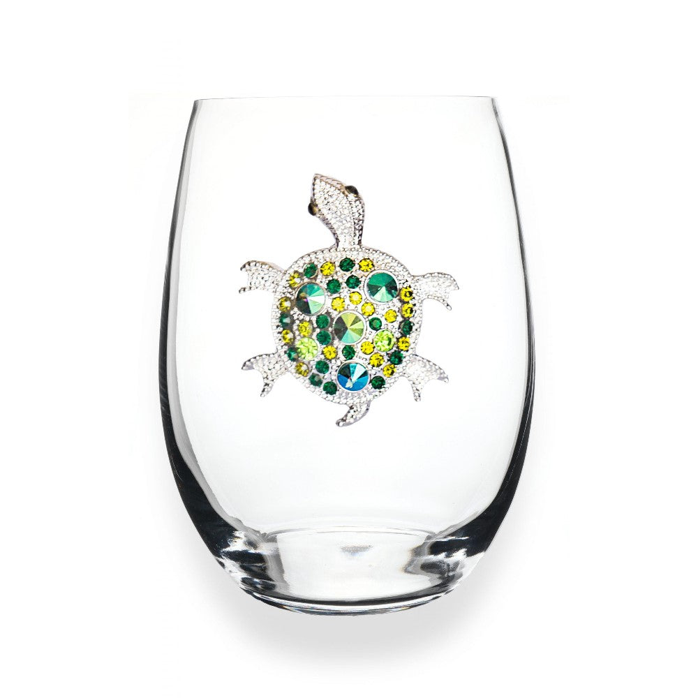 Picture of Sea Turtle Jeweled Stemless Wine Glass