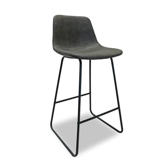 Modern gray bar stool with metal legs.