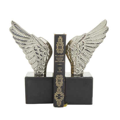 Picture of Silver Bird Wings Bookends