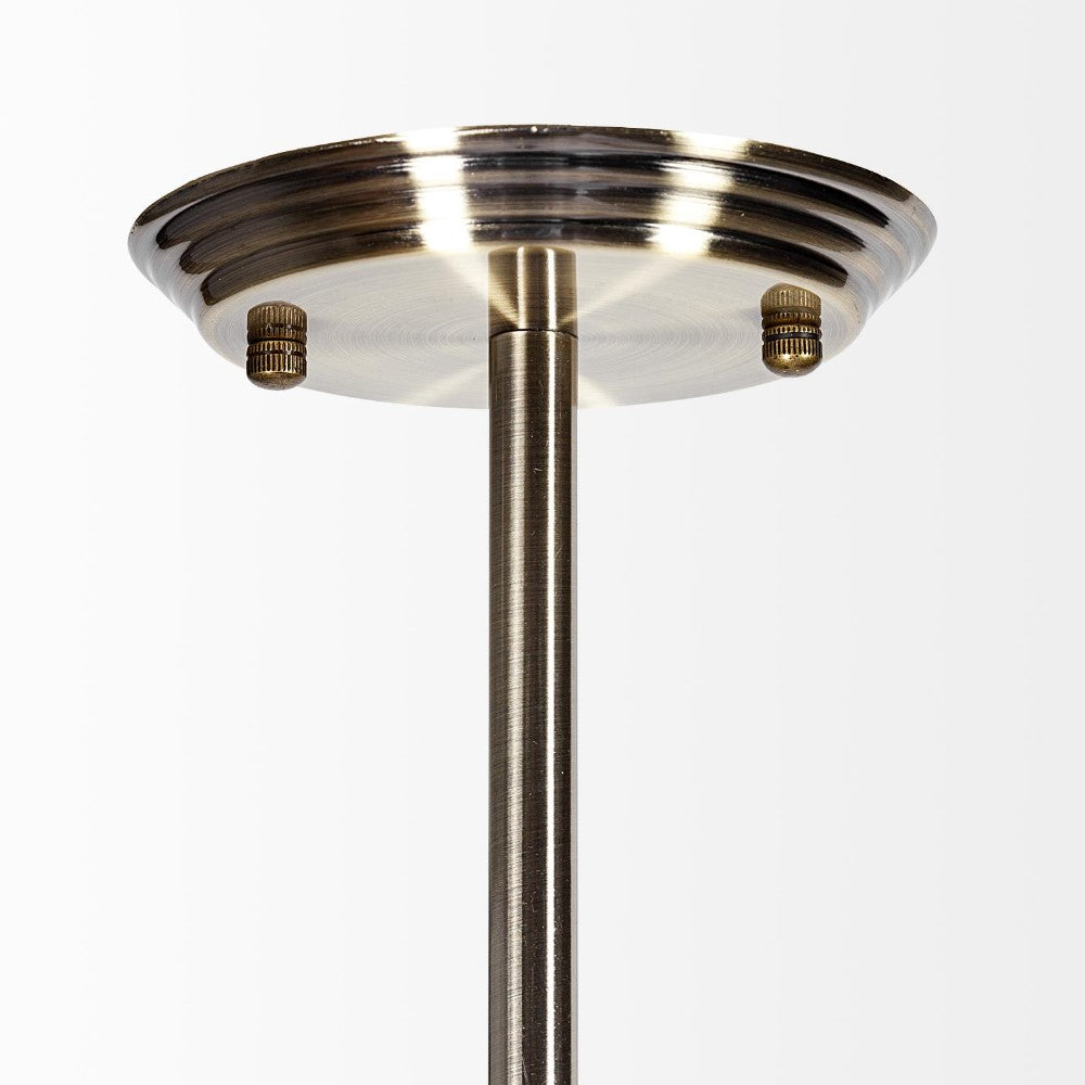 Metal ceiling mount with sleek, modern design.
