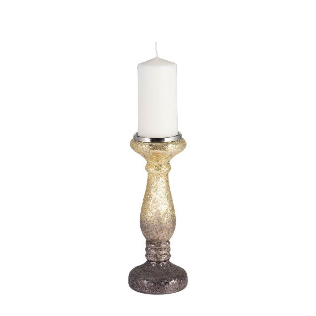 Picture of Plum Crackle Candle Holder, Short