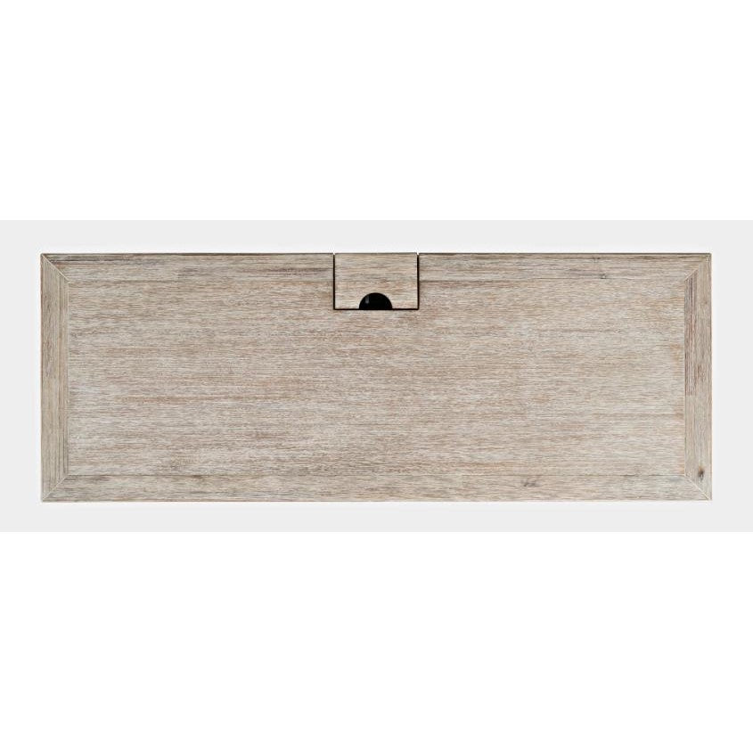 Wooden box with a rectangular shape and a small black handle.