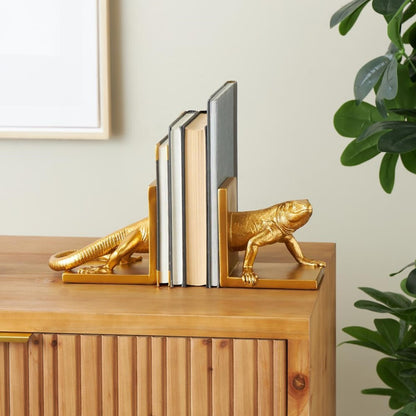 Picture of Gold Lizard Bookends