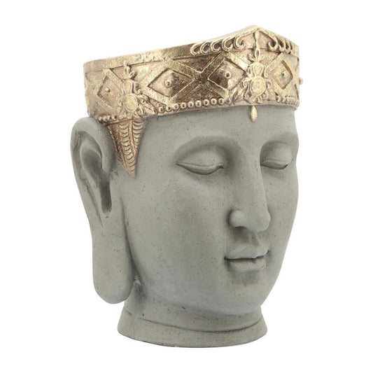 Picture of Buddha Head Planter with Gold Head Piece