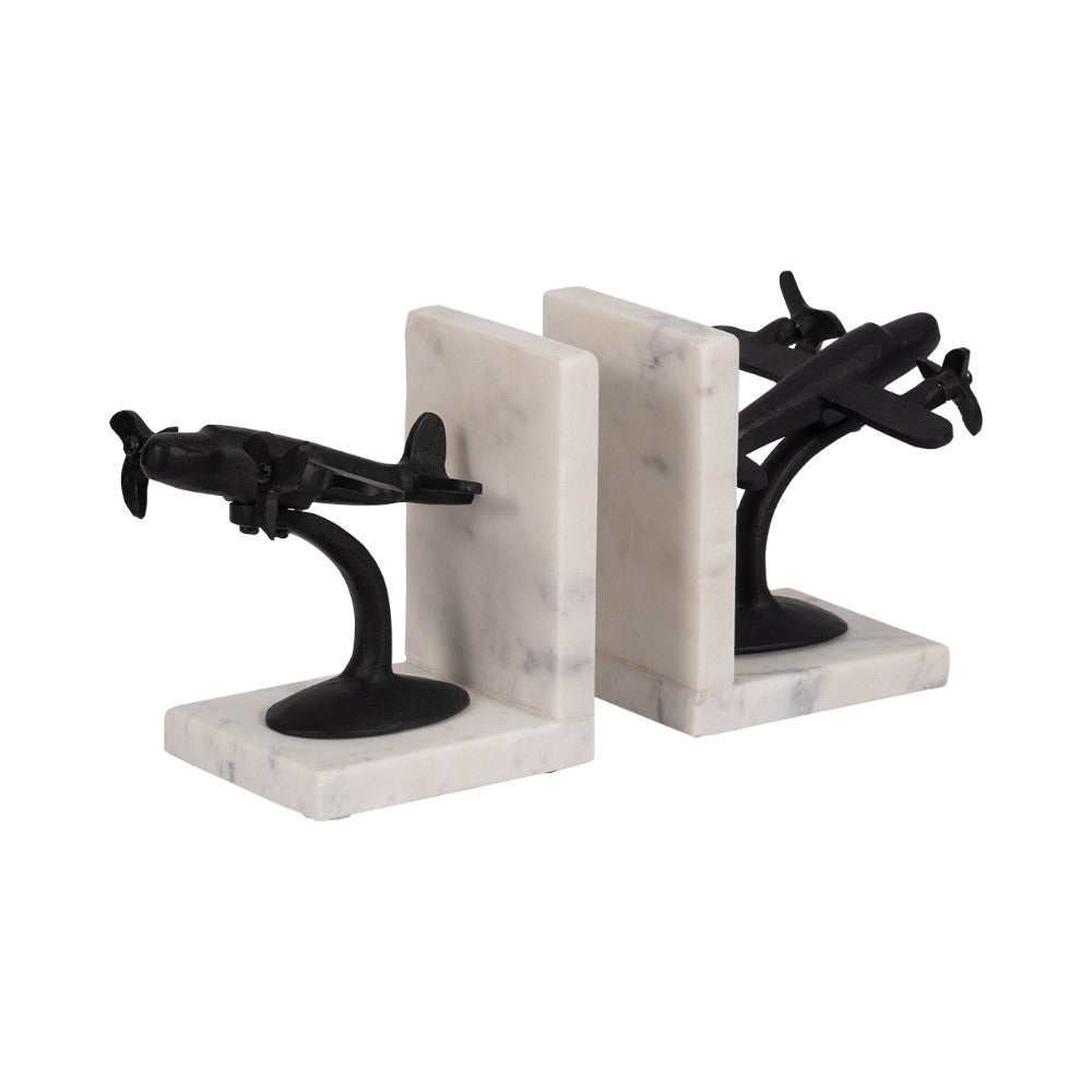 Picture of Airplanes on Marble Bookends