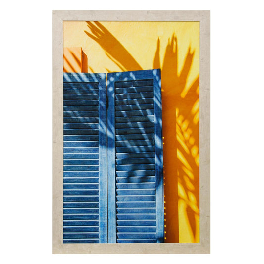 Picture of "Blue Beach Shutters" Framed Wall Art Print