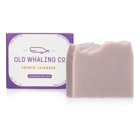 Old Whaling Co. French Lavender handmade bar soap with packaging.