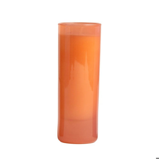Tall orange glass with a simple, cylindrical design.