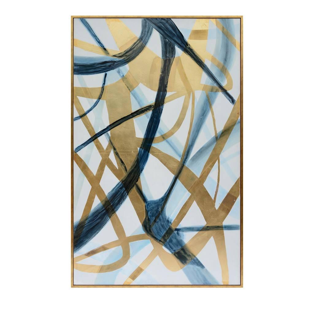 Picture of Blue and Gold Abstract Painting