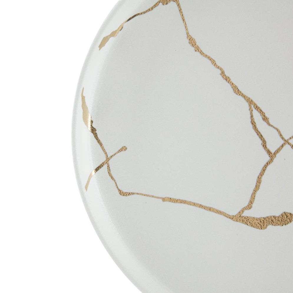 Picture of White & Gold Vein Dinner Plate