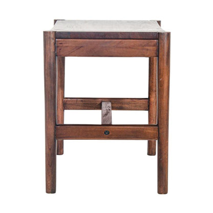 Wooden side table with simple, sturdy design.