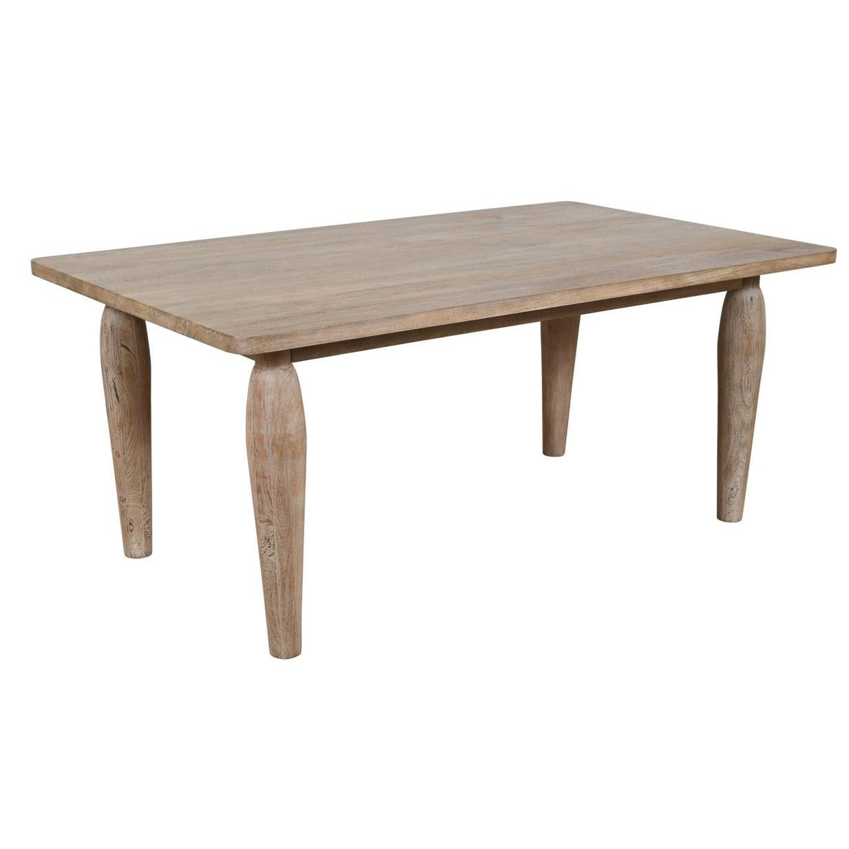 Simple wooden table with smooth surface and tapered legs.