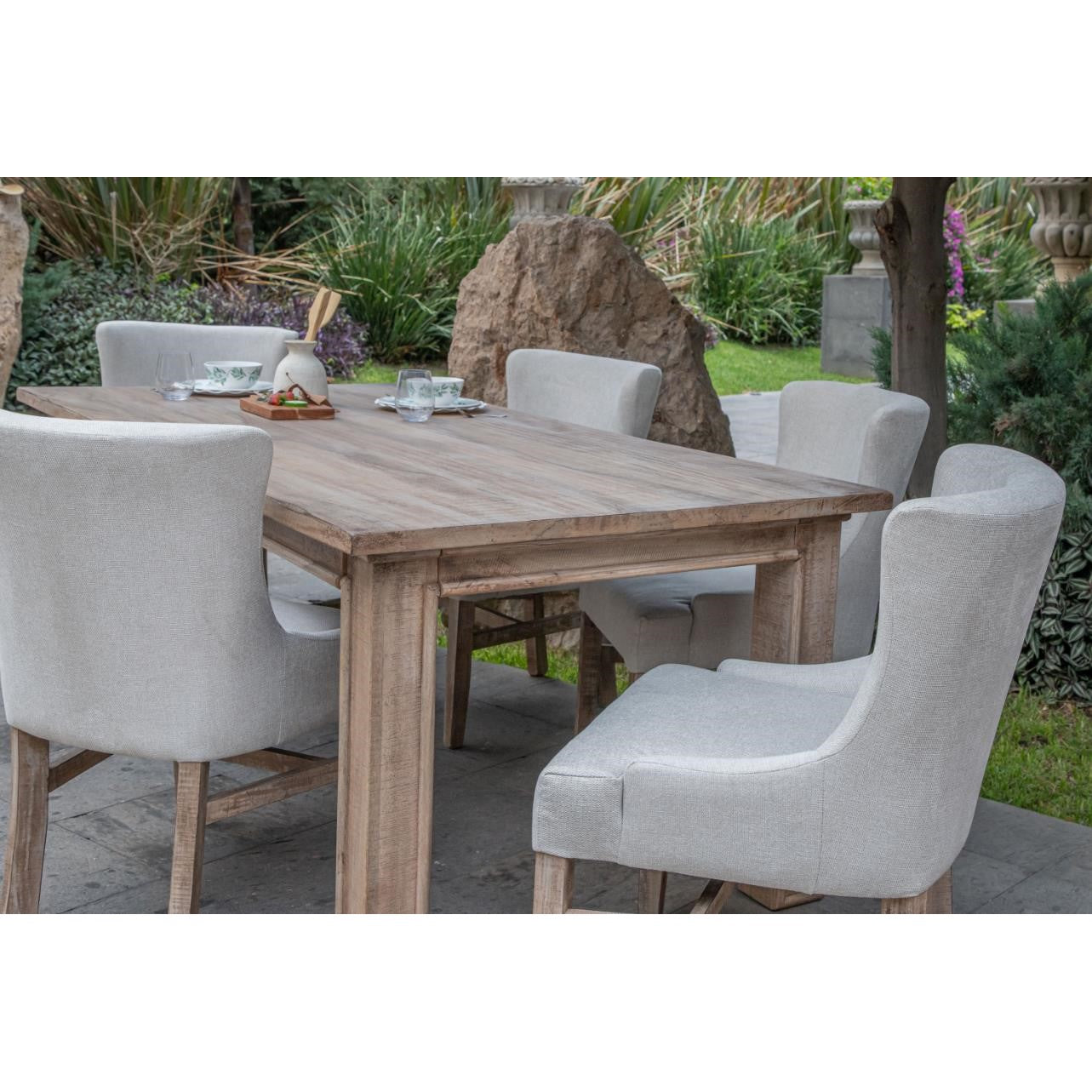 Picture of Araul 7 piece Dining Set (Table + 6 Upholstered Chairs)