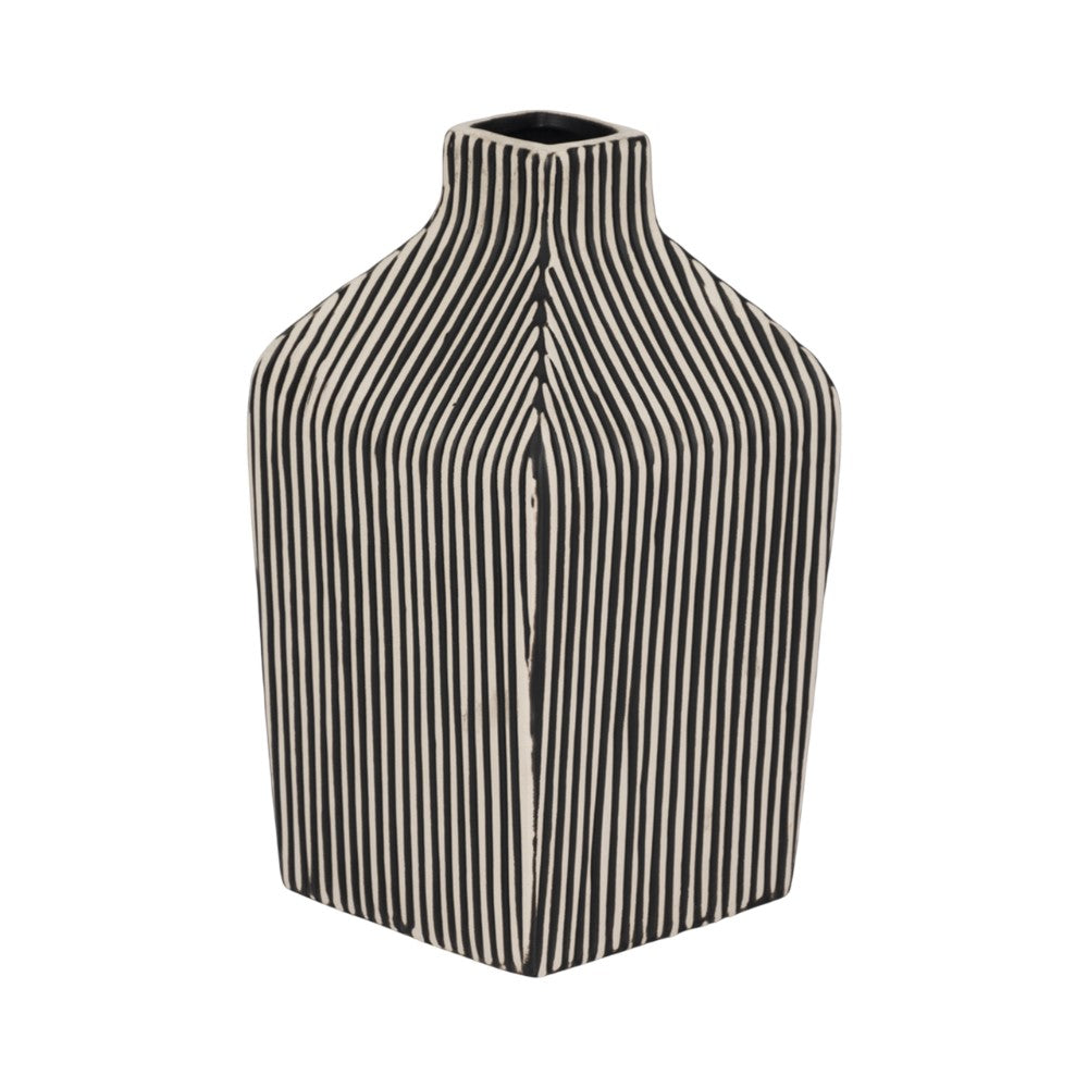 Picture of Black and White Pinstripe Vase, Small