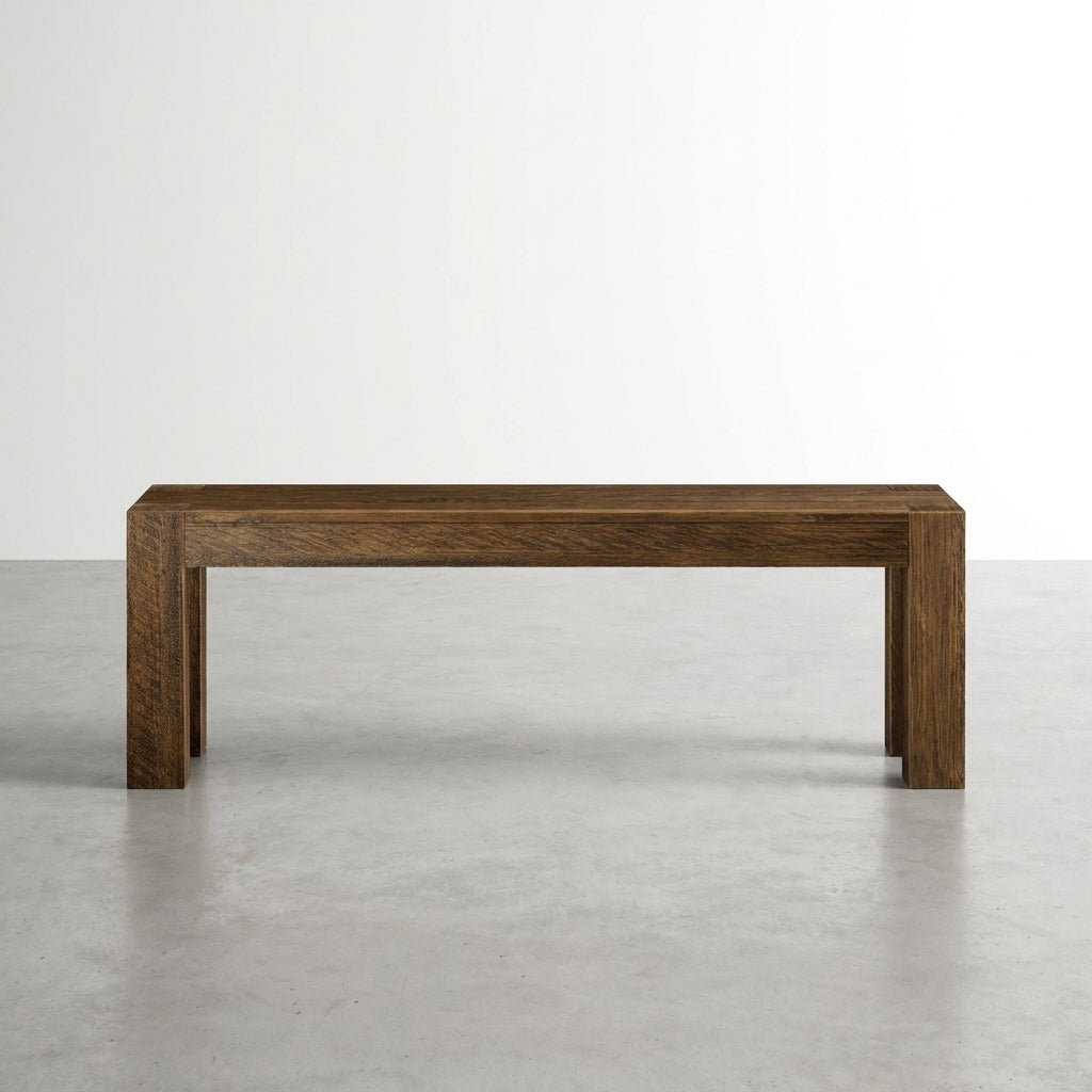 Simple wooden bench with a modern, minimalist design.