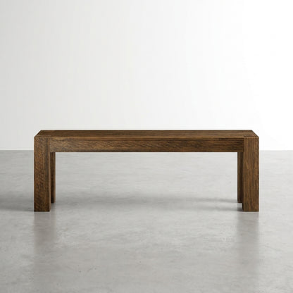 Simple wooden bench with a modern, minimalist design.
