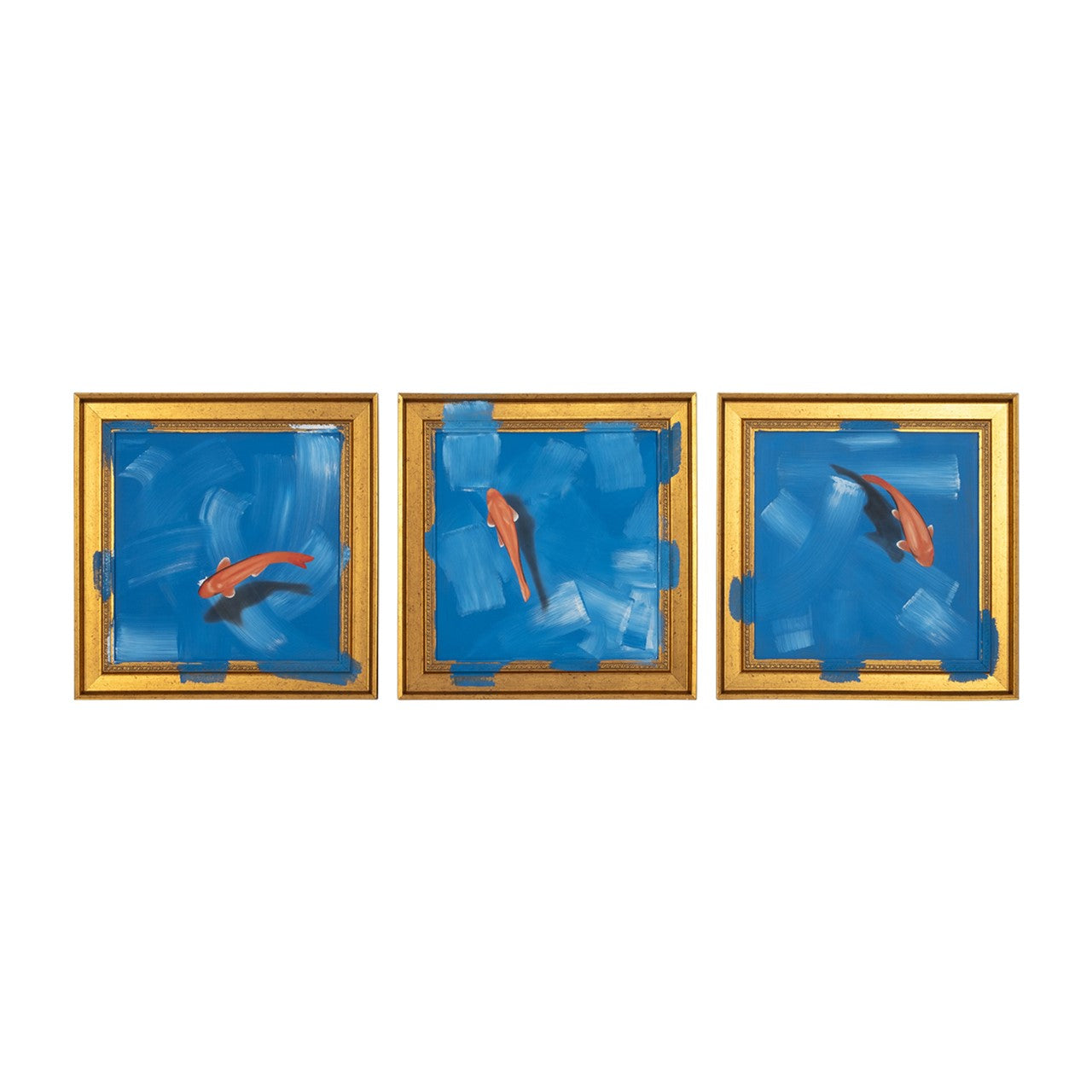 Picture of Set of 3 Swimming Orange Fish Framed Wall Art