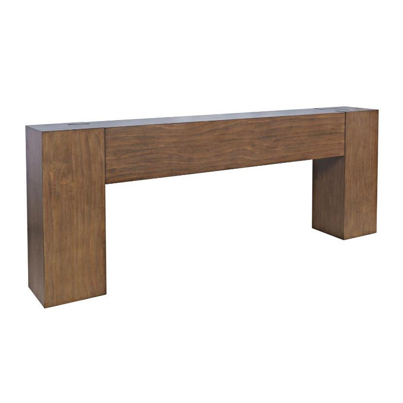 Wooden console table with a minimalist design.