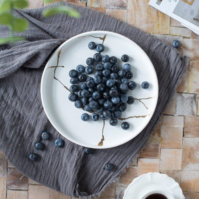 Picture of White & Gold Vein Salad Plate