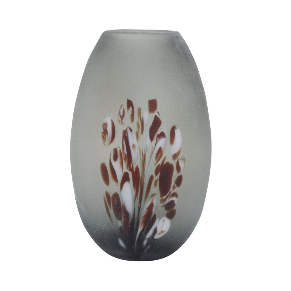Picture of Red Detail Frosted Glass Vase 12"