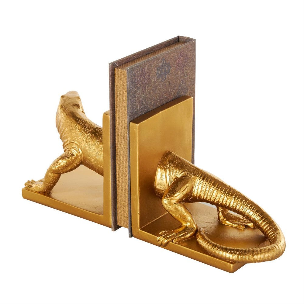 Picture of Gold Lizard Bookends