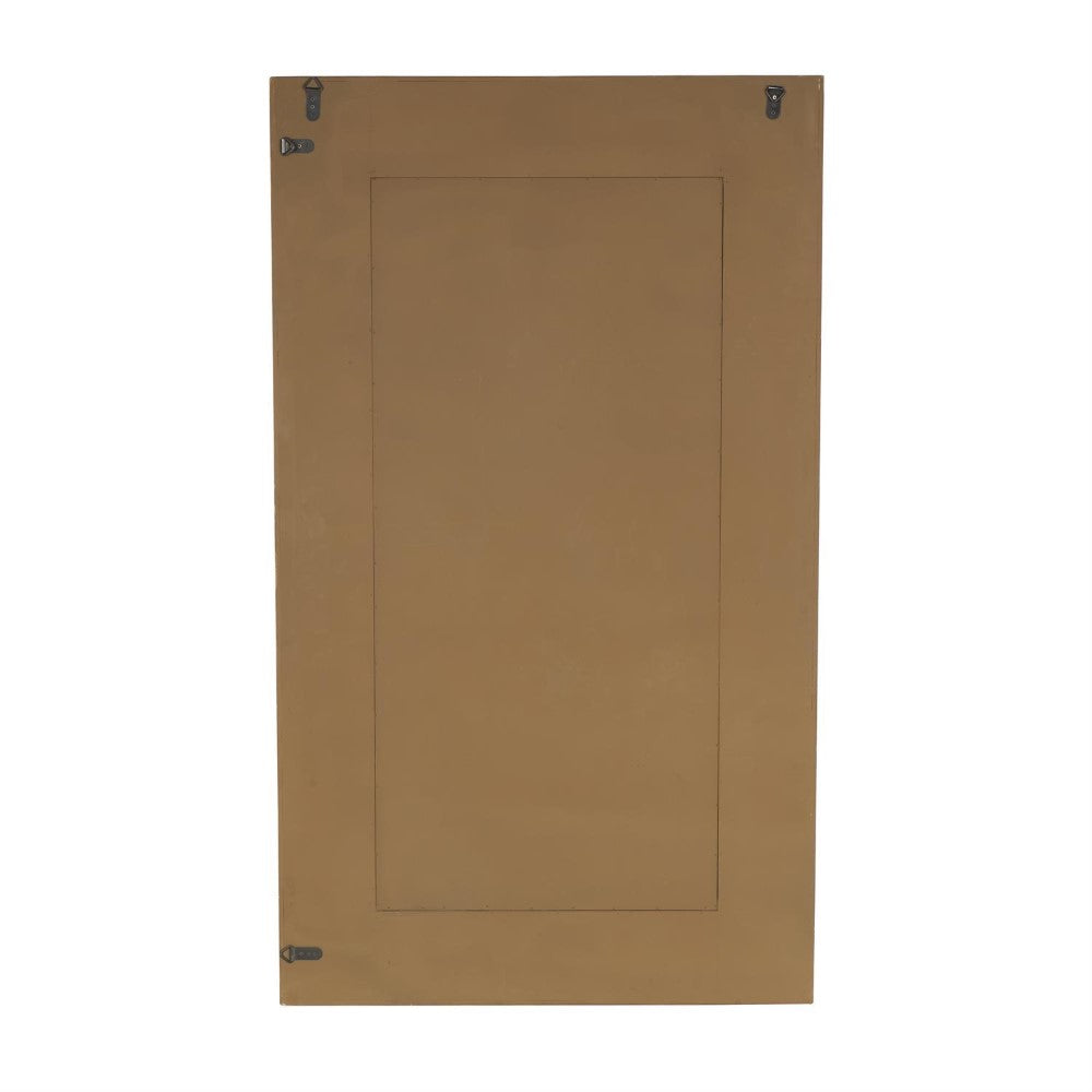 Back view of a framed artwork with hanging hardware.