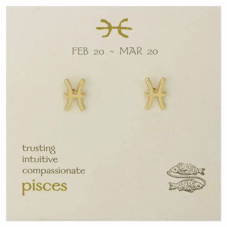 Picture of Zodiac Stud Earrings - Pisces