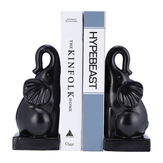 Picture of Black Elephant Bookends