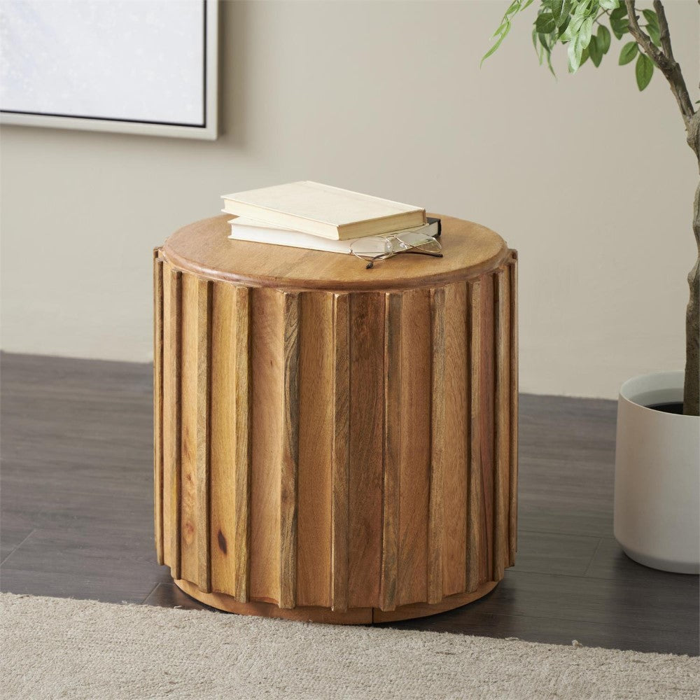 Picture of Wood Drum Accent Table